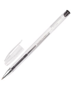 Ручка гелевая Jet ЧЕРНАЯ корпус прозрачный узел 0 5 мм линия письма 0 35 Brauberg