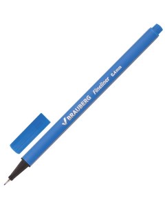 Ручка капиллярная линер Aero ГОЛУБАЯ трехгранная металлический наконеч Brauberg