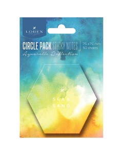 Блок для записей Circle Pack Aquarelle Reflexion самоклеящийся 50 листов 75х75 мм Lorex