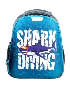 Ранец 1School Shark Diving меняет цвет 2 отд эргоном Спинка №1 school