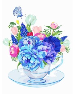 Картина по номерам Букет из голубых цветов PNB C3 48 Freya
