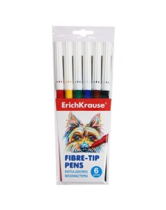 Фломастеры 6 цветов Easy Washable блистер суперсмываемые ультраяркие цвета Erich krause