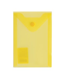 Папка конверт с кнопкой А6 105х148 мм 180 мкм желтая Brauberg