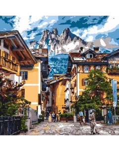 Картина по номерам на картоне Городок в Швейцарии 20 x 28 5 см Лори