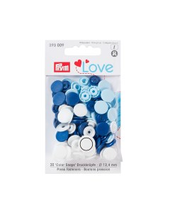 Кнопки Color Snaps Love синий голубой белый 12мм 30шт 393009 Prym