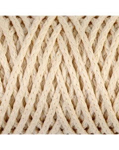 Шнур для вязания Классик без сердечника 100 полиэфир ширина 4мм 100м кремовый Softino