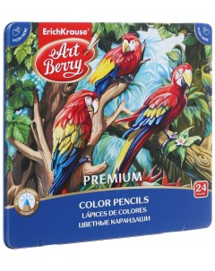Карандаши цветные шестигранные Premium 24 цвета Artberry