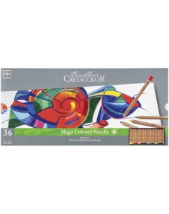 Набор цветных карандашей Megacolor 36 цветов в металлической коробке Cretacolor
