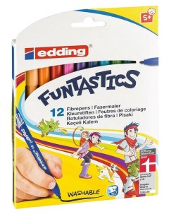 Набор фломастеров 15 Funtastics для рисования 1 мм 12 цветов Edding