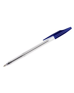 Ручка шариковая 333 синяя 0 7мм прозрачный корпус 50шт Стамм