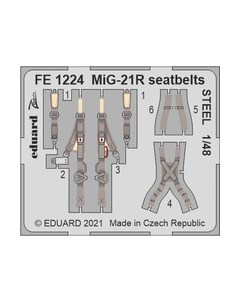 FE1224 Eduard 1 48 Фототравление для MiGG 21R стальные ремни Nobrand