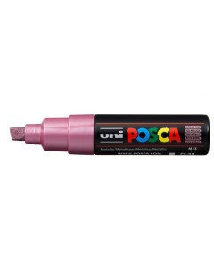 Маркер Uni POSCA PC 8K 8мм скошенный розовый металлик metallic pink M13 Uni mitsubishi pencil