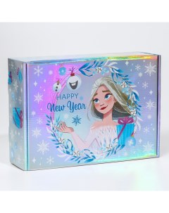 Подарочная коробка складная Happy New year Холодное сердце 31х22х9 5 см Disney