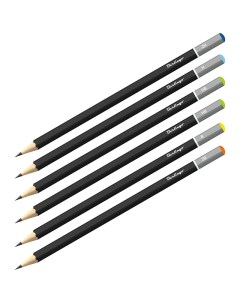Набор карандашей чернографитных 2H 2B заточенные 6 штук Berlingo