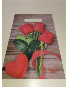 Пакет Тикопластик Розы красные с вырубной ручкой 20х30 см 30 мкм 10 штук Тико-пластик