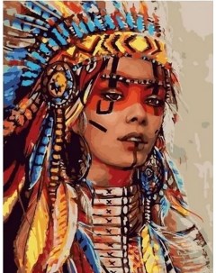 Картина по номерам Индейская девушка МСА1345 Paintboy