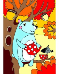 Набор для творчества Картина по номерам для малышей Дружелюбный мишка Лори