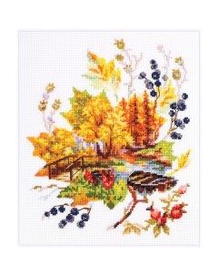 Набор для вышивания Осенние зарисовки 110 320 21 26 см Чудесная игла