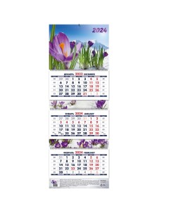 Календарь квартальный Первые цветы Крокусы Маркет на 2024 год Nd play
