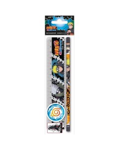 Набор канцелярский детский карандаш ч г линейка 15 см ластик точилка NT Naruto