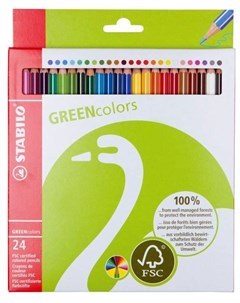 Цветные карандаши GREENcolors 24 цвета Stabilo