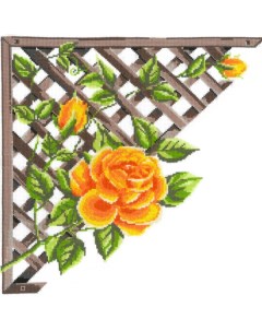 Набор для вышивания Ветвистая желтая роза 32х32 см Nitex