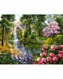 Набор для рисования картины по номерам на холсте 40х50 Райский сад A117 Русская живопись