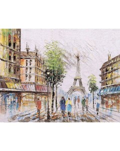 Алмазная мозаика Париж в лучах лета полн выкладка 40х50 см круглые непрозр стразы Цветной