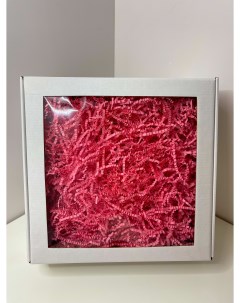 Подарочная коробка с окном белая с розовым наполнителем 25 25 10 korob_0907 Dreams