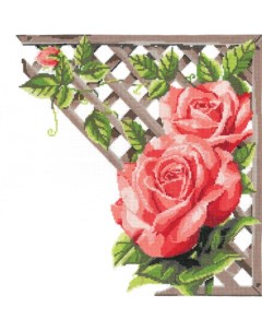 Набор для вышивания Ветвистая красная роза 32х32 см Nitex
