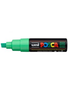 Маркер Uni POSCA PC 8K 8мм скошенный флуоресцентный зелёный fluorescent green F6 Uni mitsubishi pencil