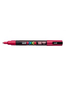 Маркер Uni POSCA PC 3M 0 9 1 3мм овальный темно красный dark red 14 Uni mitsubishi pencil