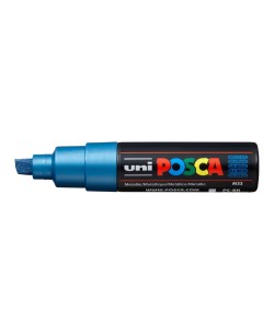 Маркер Uni POSCA PC 8K 8мм скошенный синий металлик metallic blue M33 Uni mitsubishi pencil