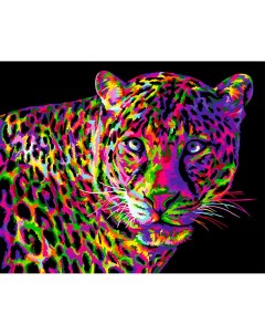 Картина по номерам Цветной леопард 40х50см Русская живопись