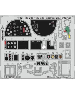 33206 1 32 Фототравление для Spitfire Mk II интерьер Эдуард