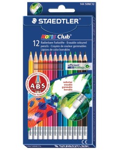 Карандаши цветные 12 шт NorisClub с ластиком Staedtler