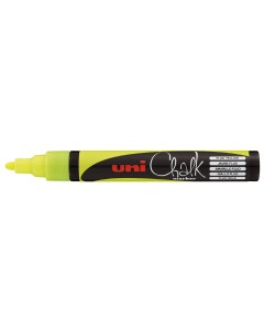 Маркер меловой Uni Chalk 5M 1 8 2 5мм овальный желтый упаковка из 12 шт желтый Uni mitsubishi pencil