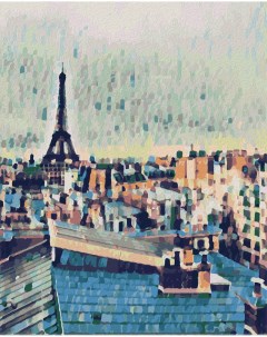 Картина по номерам Крыши Парижа Холст на подрамнике 50х40 см Артвентура