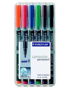 Набор маркеров Lumocolor permanent 314 WP6 6 шт Staedtler