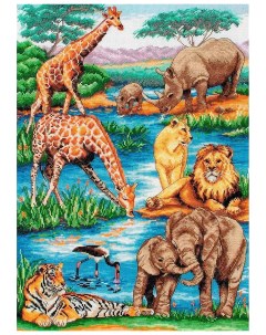 Набор для вышивания 5678000 01212 Maia African Wildlife 42x29см Anchor
