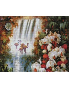 Алмазная мозаика Райский сад Полная выкладка 40х50 см квадратные стразы Белоснежка