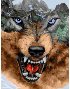 Картина по номерам Лесной волк холст на подрамнике 40х50 см GX44995 Paintboy