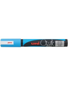 Маркер меловой Uni Chalk 5M 1 8 2 5мм овальный голубой 1 шта голубой Uni mitsubishi pencil
