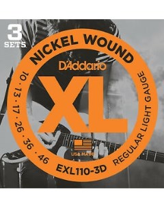 Струны для электрогитары D ADDARIO EXL110 3D D`addario