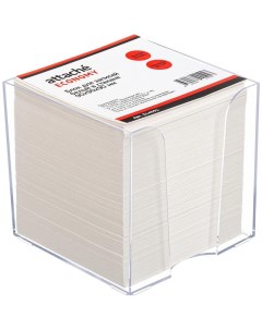 Блок для записей Эконом 90x90x90 мм белый в прозрачном боксе 314591 Attache
