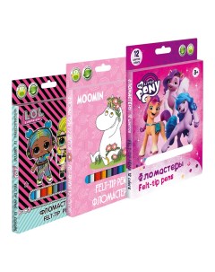 Фломастеры несмываемые Lol Little Pony Moomin 12 цветов в ассортименте Nobrand