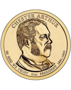 Монета США 1 доллар 2012 года 21 й президент Честер Артур Cashflow store