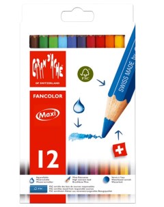 Набор карандашей цветных Carandache Fancolor Aquarelle Maxi 12 цветов картонная коробка Caran d`ache