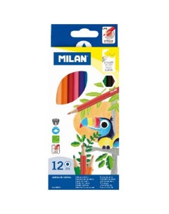 Карандаши цветные шестигранные 12 цветов Milan