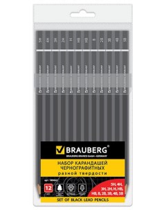 Набор карандашей чернографитных Touch line 180652 Черный 12 шт Brauberg